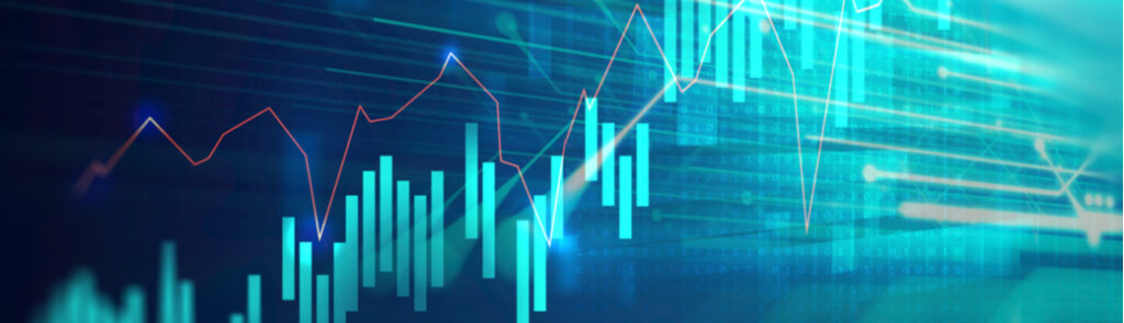 financial stock market graph on an abstract background