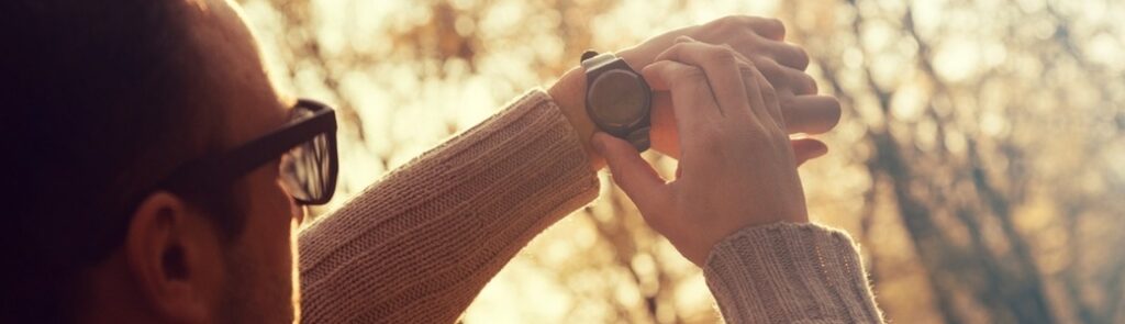 A man checking his watch.