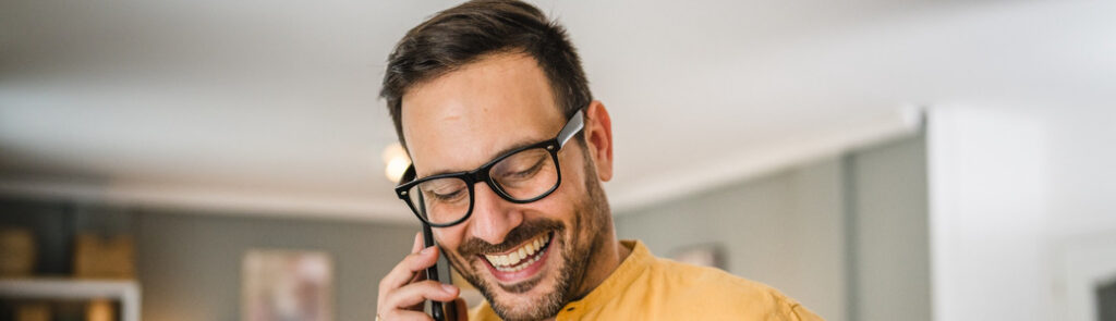 A man talking on the phone.